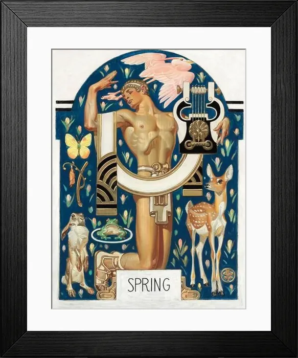 Framed Print : Joseph Christian Leyendecker (1874-1951) Spring - Apollo and Animals, 1929 Framed Print : Joseph Christian Leyendecker (1874-1951) Spring - Apollo and Animals, 1929
