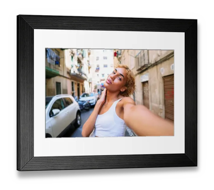 Framed Print : sexy shemale woman posing and doing selfie