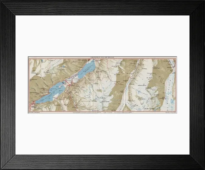 Framed Print : SILS & MALOJA ENVIRONS. Silvaplana. Silsersee. Vintage map. Switzerland 1948 Framed Print : SILS & MALOJA ENVIRONS. Silvaplana. Silsersee. Vintage map. Switzerland 1948