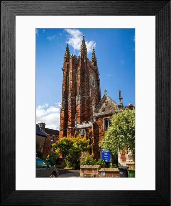 Framed Print : UK, England, Devon, Totnes, High Street, St Marys Church Framed Print : UK, England, Devon, Totnes, High Street, St Marys Church