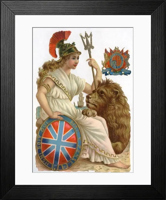 Framed Print : Britannia with Lion Framed Print : Britannia with Lion