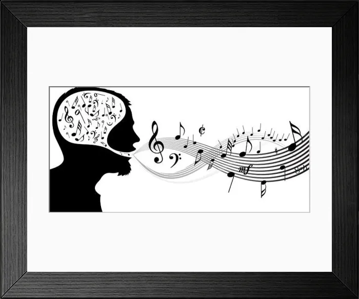 Framed Print : Music theme - head of the singer Framed Print : Music theme - head of the singer
