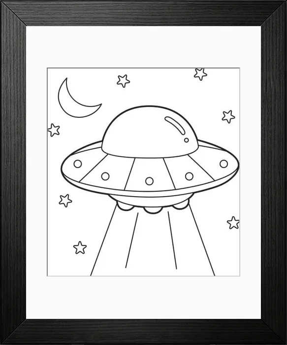 Framed Print : Ufo Coloring Page Framed Print : Ufo Coloring Page