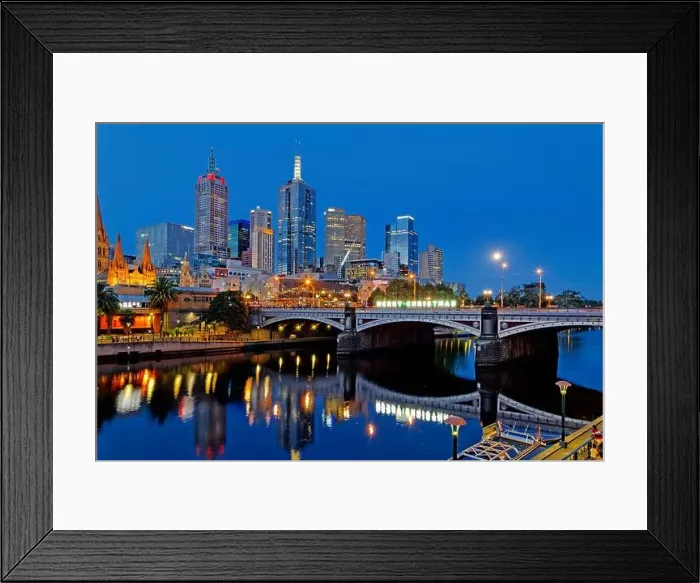 Framed Print : Yarra River Cityscape & Princes Bridge, Melbourne Framed Print : Yarra River Cityscape & Princes Bridge, Melbourne