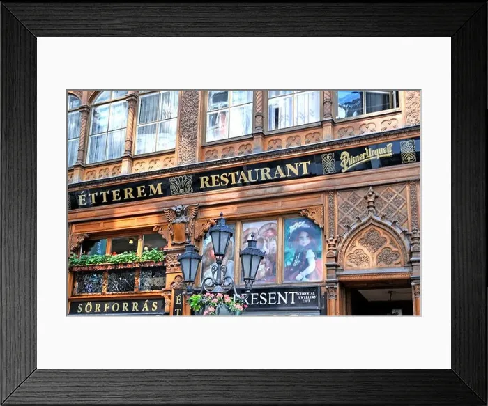 Framed Print : Etterem restaurant Budapest Hungary Framed Print : Etterem restaurant Budapest Hungary