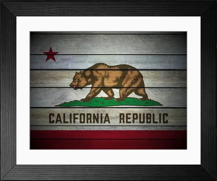 Framed Print : Wooden California flag background. 3d illustration Framed Print : Wooden California flag background. 3d illustration