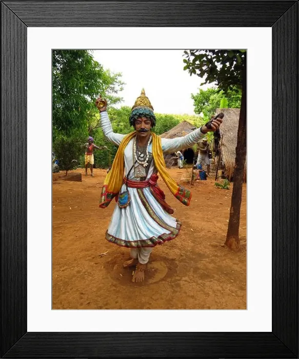 Framed Print : A statue of an ancient Indian Hindu Pilgrim who is a Vishnu Devotee in a village Framed Print : A statue of an ancient Indian Hindu Pilgrim who is a Vishnu Devotee in a village