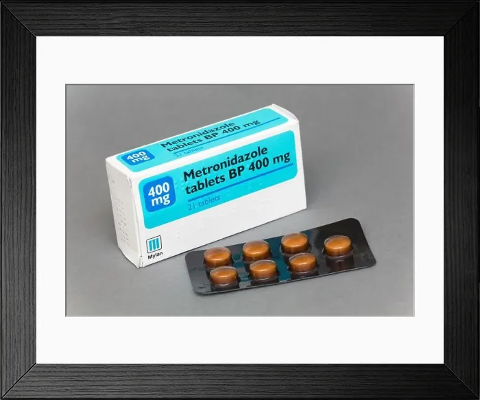 Framed Print : Metronidazole antibiotic tablets Framed Print : Metronidazole antibiotic tablets