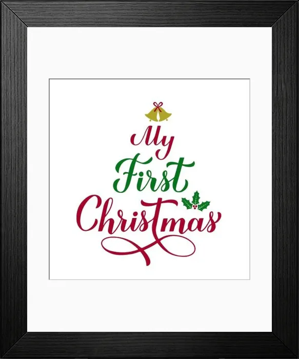 Framed Print : My First Christmas calligraphy hand lettering Framed Print : My First Christmas calligraphy hand lettering