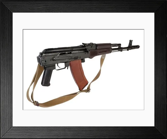 Framed Print : kalashnikov AK 74 assault rifle isolated on white background Framed Print : kalashnikov AK 74 assault rifle isolated on white background