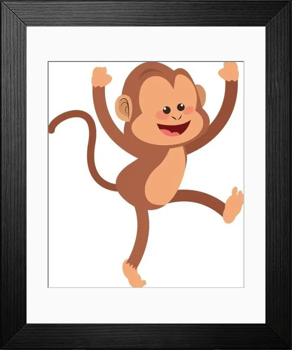 Framed Print : smiling monkey cartoon icon Framed Print : smiling monkey cartoon icon