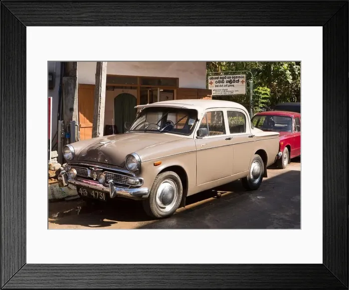 Framed Print : Sri Lanka, Mirissa, 1960s British made Hillman Minx Car Framed Print : Sri Lanka, Mirissa, 1960s British made Hillman Minx Car