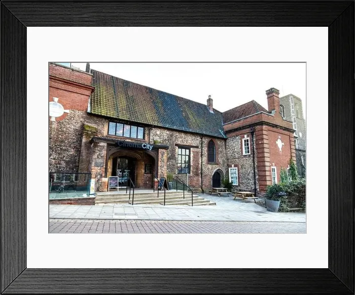 Framed Print : Cinema City Picturehouse cinema inside restored medieval buildings, Norwich, Norfolk, England, UK Framed Print : Cinema City Picturehouse cinema inside restored medieval buildings, Norwich, Norfolk, England, UK