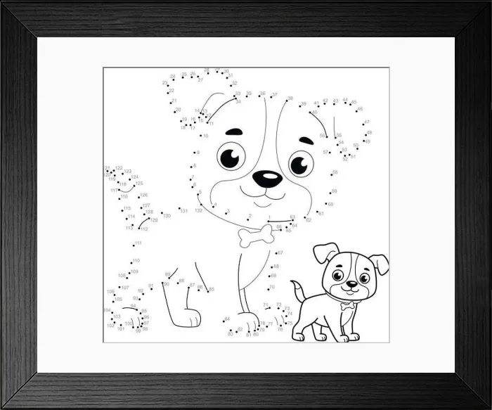 Framed Print : Dot to dot puzzle for children. Connect dots game Framed Print : Dot to dot puzzle for children. Connect dots game