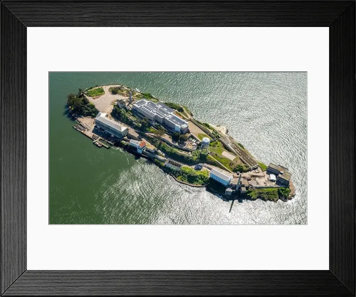 Framed Print : Prison Island Alcatraz, Alcatraz Island, Aerial view, San Francisco, San Francisco Bay Area, California, USA Framed Print : Prison Island Alcatraz, Alcatraz Island, Aerial view, San Francisco, San Francisco Bay Area, California, USA