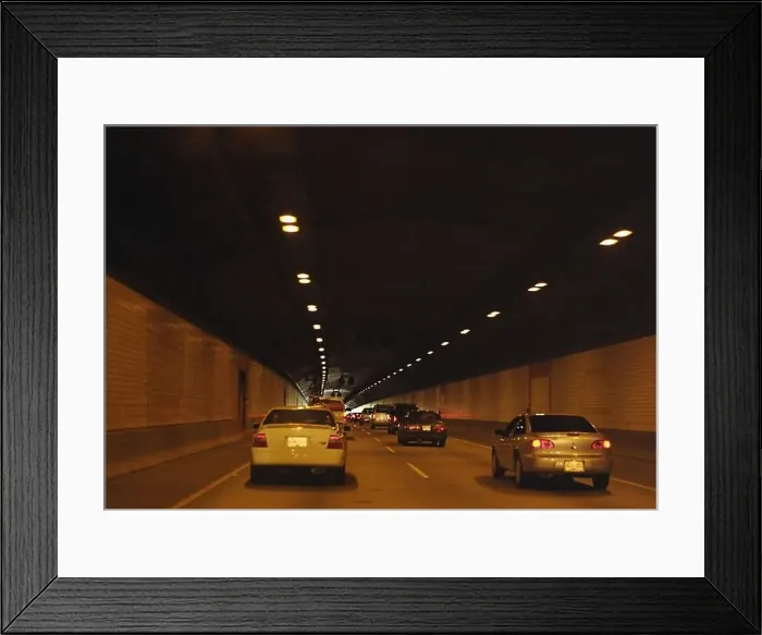 Framed Print : Rush hour traffic on Trans Canada Highway 1 in tunnel Vancouver British Columbia Canada Framed Print : Rush hour traffic on Trans Canada Highway 1 in tunnel Vancouver British Columbia Canada