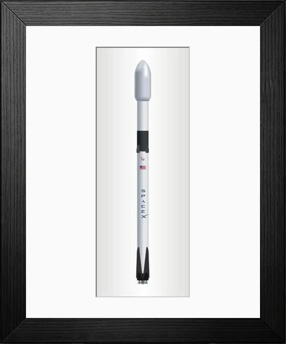 Framed Print : April 05, 2019: Illustration of the Falcon 9 rocket, produced by SpaceX Framed Print : April 05, 2019: Illustration of the Falcon 9 rocket, produced by SpaceX