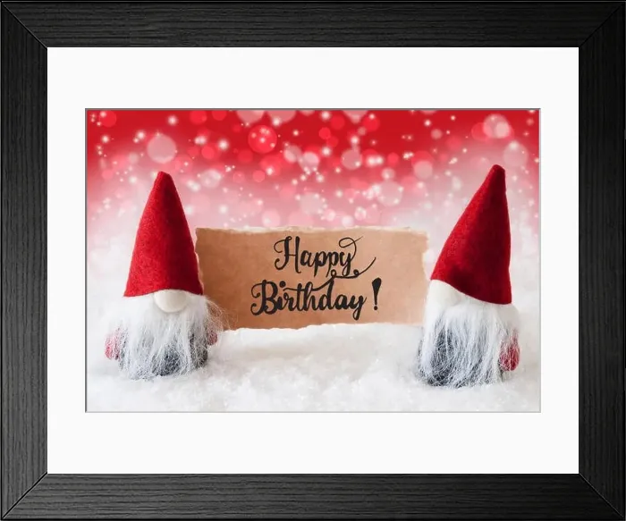 Framed Print : Santa Claus, Red Hat, Happy Birthday, Red Background Framed Print : Santa Claus, Red Hat, Happy Birthday, Red Background