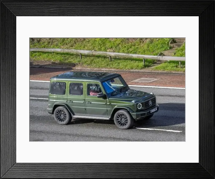 Framed Print : Green Magna Steyr Mercedes Benz G-Class (461 / 463); UK vehicular traffic Framed Print : Green Magna Steyr Mercedes Benz G-Class (461 / 463); UK vehicular traffic