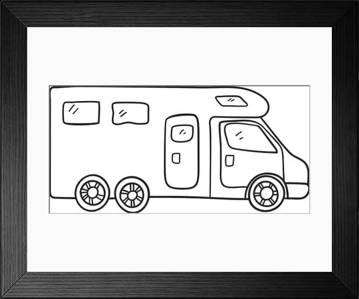 Framed Print : Icon Of Camping Family Caravan Car. Hand Drawn Sketch Design. Vector Illustration Framed Print : Icon Of Camping Family Caravan Car. Hand Drawn Sketch Design. Vector Illustration