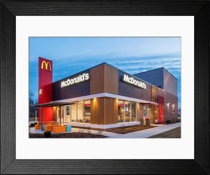 Framed Print : New McDonalds retail store design on the West Side Framed Print : New McDonalds retail store design on the West Side