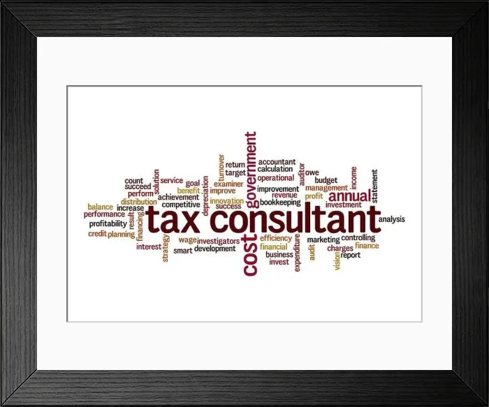 Framed Print : Tax consultant word cloud concept on white background Framed Print : Tax consultant word cloud concept on white background