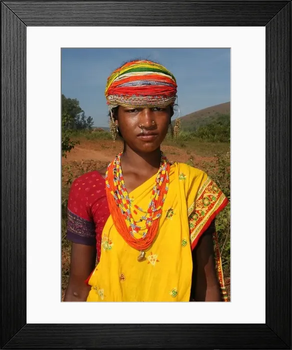 Framed Print : Portrait of Indian Didayi Tribe Woman with Beaded Headdress Framed Print : Portrait of Indian Didayi Tribe Woman with Beaded Headdress