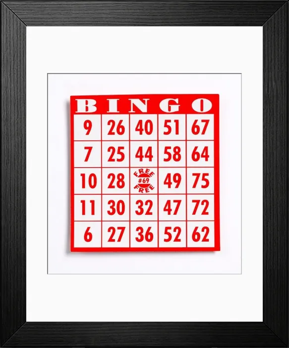 Framed Print : Bingo Game Card Framed Print : Bingo Game Card