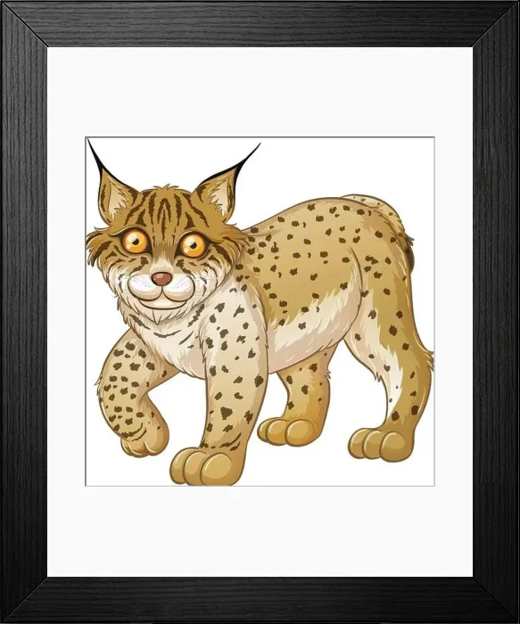 Framed Print : Illustration of a close up lynx Framed Print : Illustration of a close up lynx
