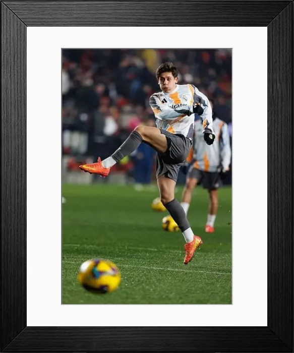 Framed Print : Arda Guler seen during LaLiga EA SPORTS game between teams of Rayo Vallecano and Real Madrid FC at Estadio de Vallecas Framed Print : Arda Guler seen during LaLiga EA SPORTS game between teams of Rayo Vallecano and Real Madrid FC at Estadio de Vallecas