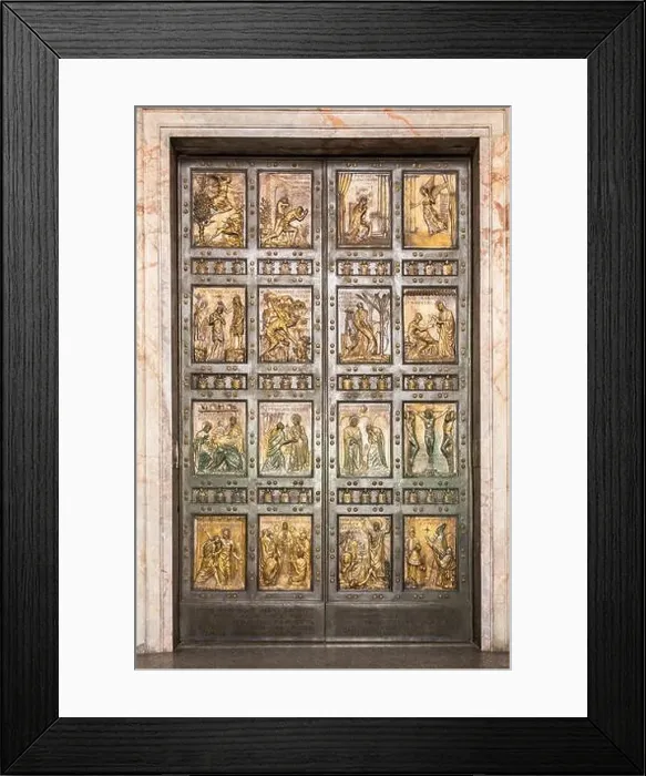 Framed Print : The famous Holy Door at St. Peter's Basilica in Vatican. Rome, Italy Framed Print : The famous Holy Door at St. Peter's Basilica in Vatican. Rome, Italy