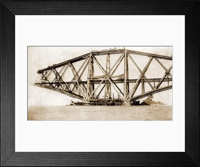 Framed Print : A late Victorian photograph of the building of the the Forth Bridge Framed Print : A late Victorian photograph of the building of the the Forth Bridge