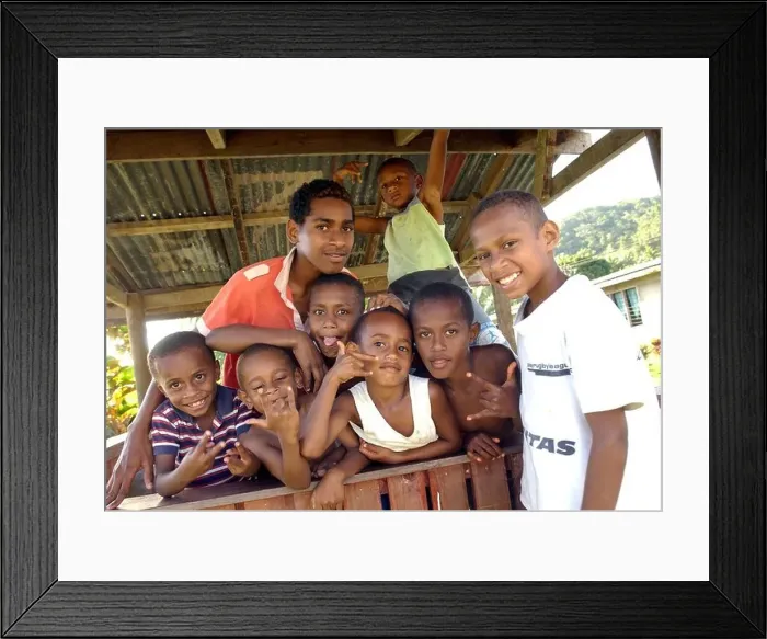Framed Print : Local children play in the village of Korolevu on the Coral Coast Fiji Framed Print : Local children play in the village of Korolevu on the Coral Coast Fiji