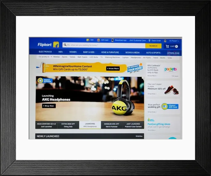 Framed Print : Flipkart website for online shopping in India Framed Print : Flipkart website for online shopping in India
