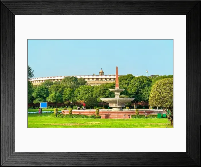Framed Print : Fountain in front of the Sansad Bhawan, the Parliament House of India. New Delhi Framed Print : Fountain in front of the Sansad Bhawan, the Parliament House of India. New Delhi