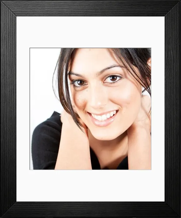 Framed Print : Natural Smile. A friendly close portrait of a beautiful young mixed-race Anglo-Indian female model Framed Print : Natural Smile. A friendly close portrait of a beautiful young mixed-race Anglo-Indian female model