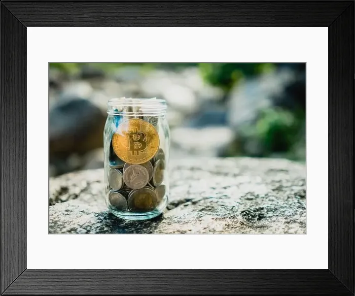 Framed Print : Bitcoin the jar full of coin Framed Print : Bitcoin the jar full of coin