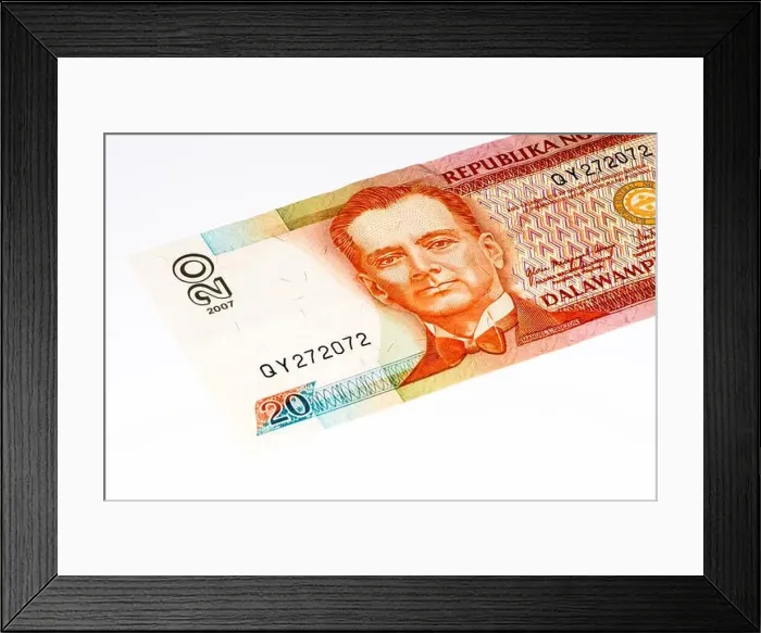 Framed Print : 20 pesos bank note of Philippines. Pesos is the national currency of Philippines Framed Print : 20 pesos bank note of Philippines. Pesos is the national currency of Philippines