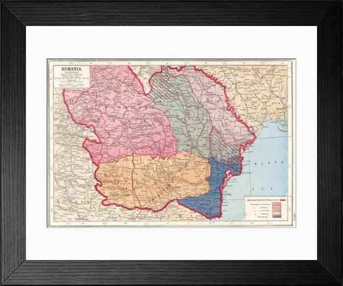 Framed Print : ROMANIA.Historical Transylvania Bessarabia Wallachia Moldavia Dobrudja 1920 map Framed Print : ROMANIA.Historical Transylvania Bessarabia Wallachia Moldavia Dobrudja 1920 map