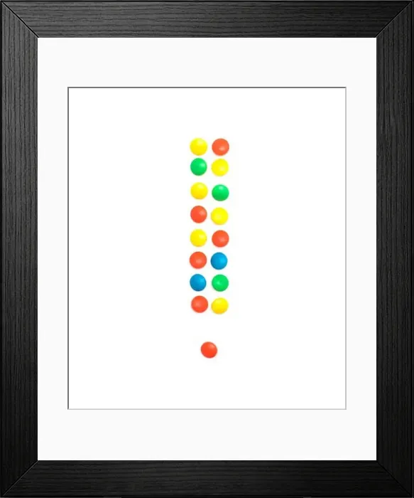 Framed Print : Multicolored alphabet from children's mosaic, exclamation mark, isolate Framed Print : Multicolored alphabet from children's mosaic, exclamation mark, isolate