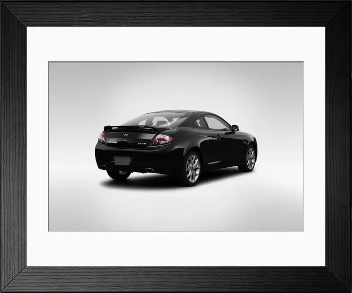 Framed Print : 2008 Hyundai Tiburon GT Limited in Black - Rear angle view Framed Print : 2008 Hyundai Tiburon GT Limited in Black - Rear angle view