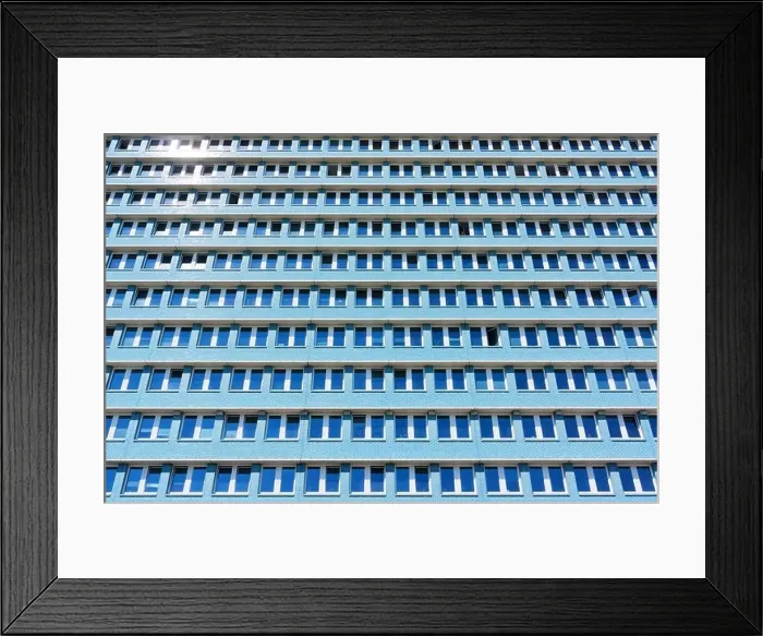 Framed Print : Former socialist GDR (DDR) architecture in East Berlin. Blue building in the street Frankfurter Allee / Karl Marx Framed Print : Former socialist GDR (DDR) architecture in East Berlin. Blue building in the street Frankfurter Allee / Karl Marx