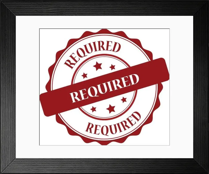 Framed Print : Required stamp illustration Framed Print : Required stamp illustration