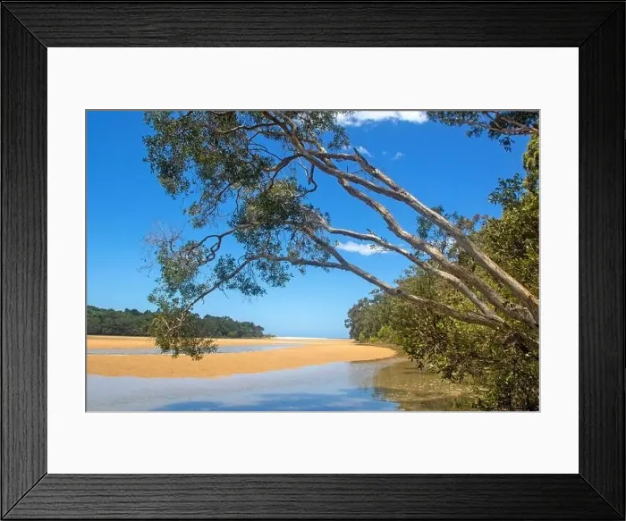 Framed Print : Moonee Creek flowing out onto Moonee Beach Framed Print : Moonee Creek flowing out onto Moonee Beach