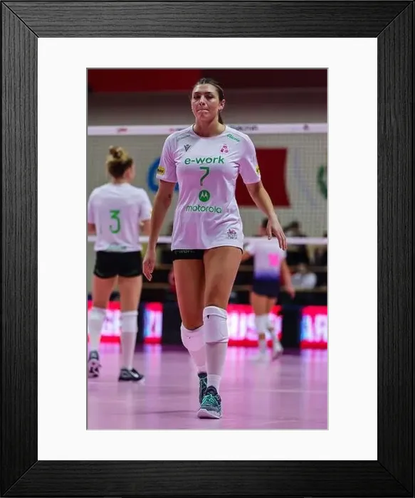 Framed Print : Rosamaria Montibeller #7 of UYBA Unet E-Work Busto Arsizio during the Trofeo Mimmo Fusco 2022 at E-Work Arena