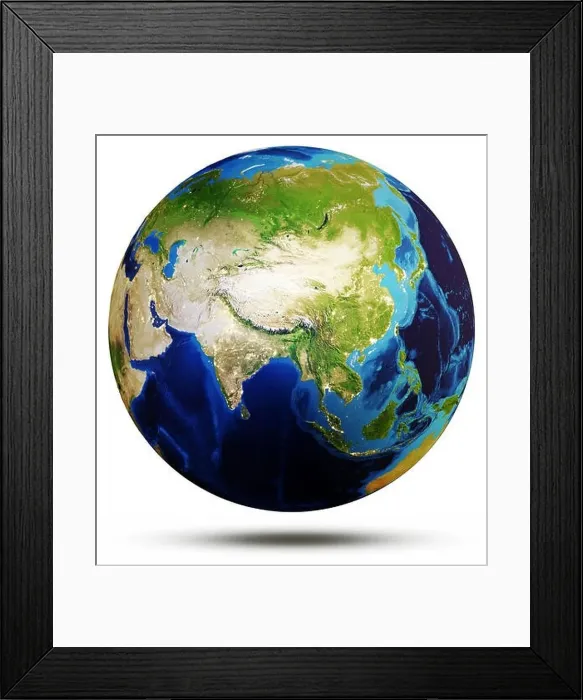 Framed Print : Planet Earth globe 3d rendering Framed Print : Planet Earth globe 3d rendering