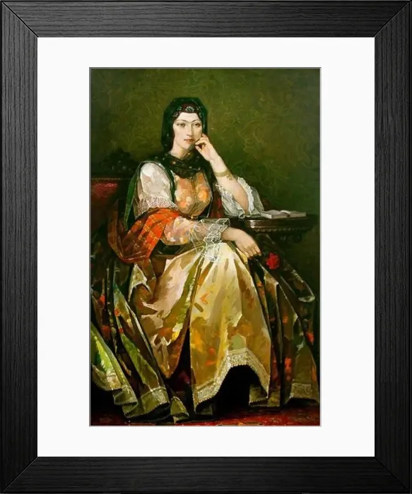 Framed Print : Portrait of a famous Azeri poetess from Karabakh (from Shusha) Khurshidbanu Natavan (1832-1897) Framed Print : Portrait of a famous Azeri poetess from Karabakh (from Shusha) Khurshidbanu Natavan (1832-1897)