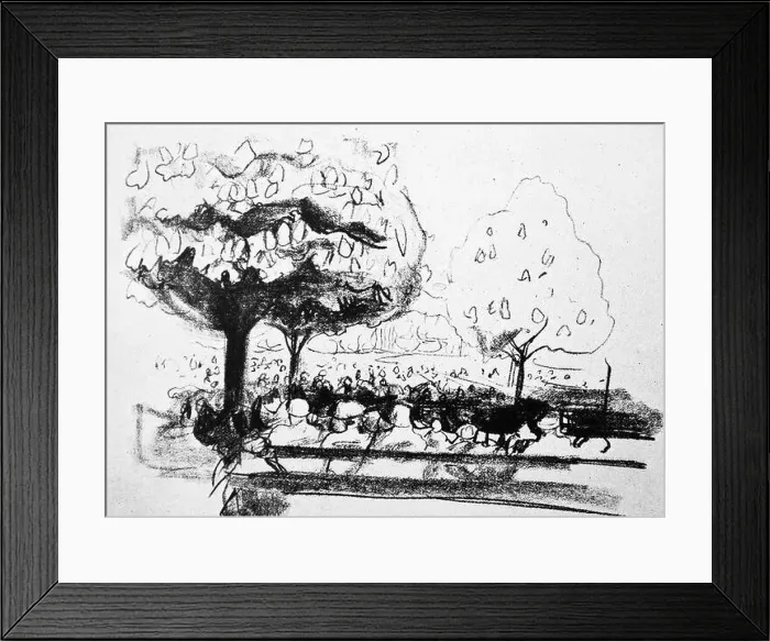 Framed Print : Work entitled Park In Wiesbaden by Norwegian artist Edvard Munch (1863-1944). This work was produced in 1919