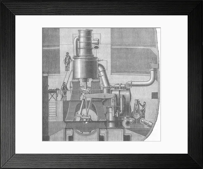 Framed Print : SEINE-MARITIME. Le Havre. de profil machines du paquebot Canada 1880 old print Framed Print : SEINE-MARITIME. Le Havre. de profil machines du paquebot Canada 1880 old print