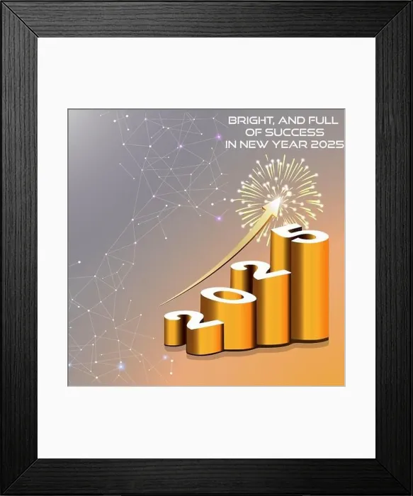 Framed Print : Successful New Year 2025 Celebration with Fireworks Framed Print : Successful New Year 2025 Celebration with Fireworks
